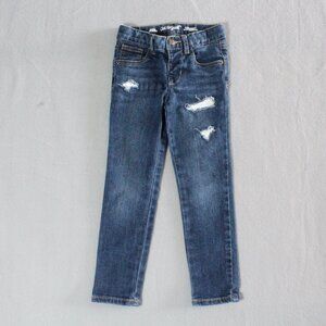 Cat & Jack Girls 4T Distressed Skinny Jeans Dark Wash Excellent Condition